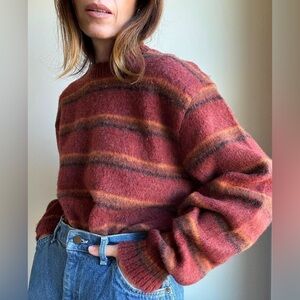 Vintage 80s sweater red striped L